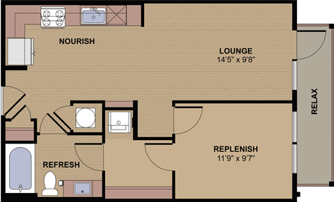 A1D _1BD 1 Bath_635sqft.